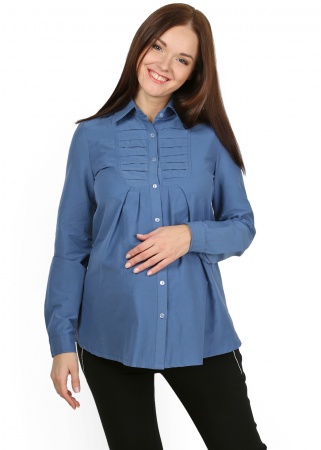 Рубашка 'Лаура' темно-голубая для беременных