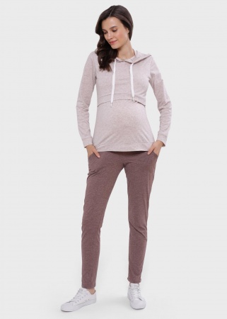 Костюм 'Луиза' для беременных и кормящих; цвет: бежевый меланж