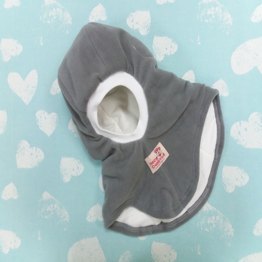 Шапка-шлем серый, зима