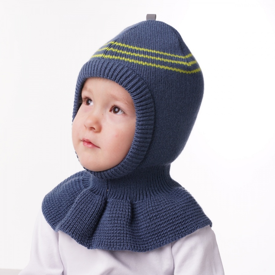 Шапка дет. 'Шлем Алтай' хлопковый подклад, утеплитель, серый