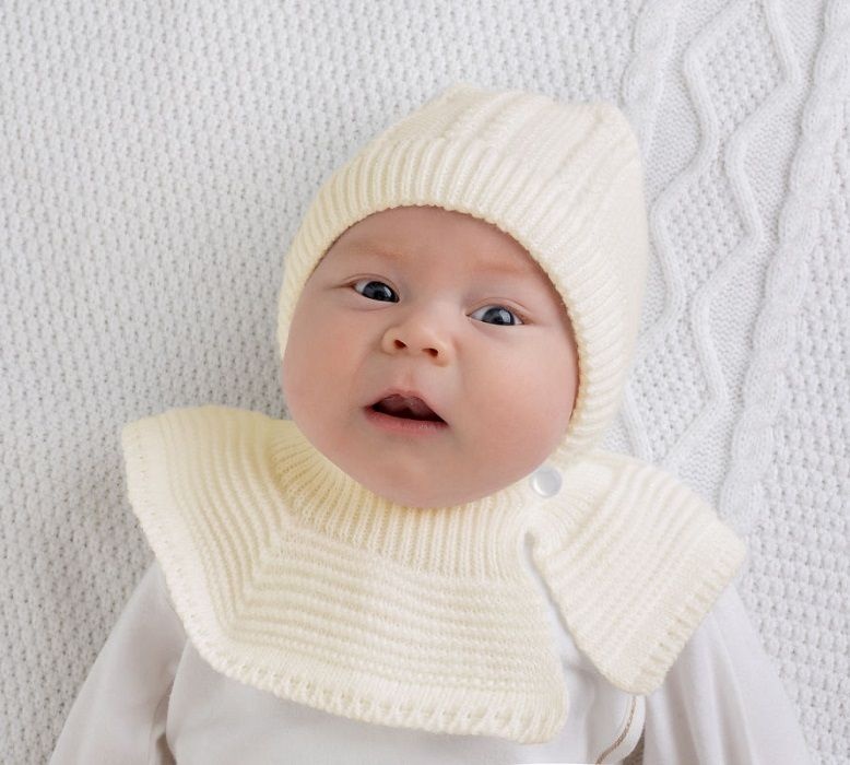 Шапка дет. 'Капор Карамелька' хб подкл., молоко