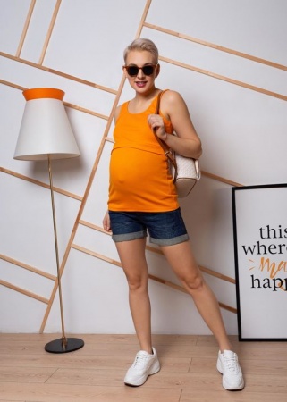 Майка 'Лайза' для беременных и кормящих; цвет: оранжевый