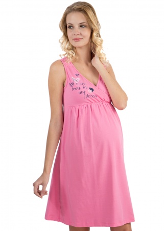 Комплект для роддома 'Марсия' розовый с сердечками для беременных и кормящих