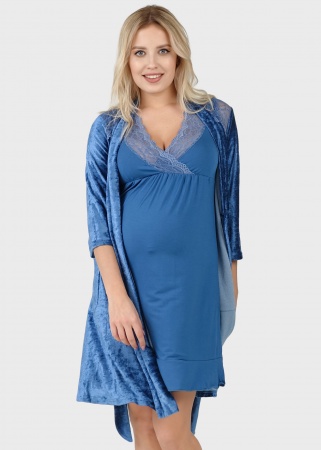 Комплект для роддома 'Верена' для беременных и кормящих; цвет: синий