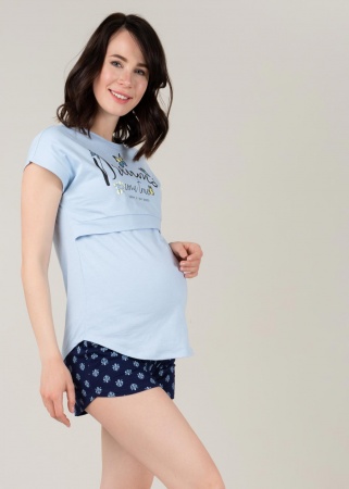 Комплект для дома 'Санни' для беременных и кормящих; цвет: синий