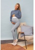Легинсы 'Лавр' для беременных; цвет: серый меланж