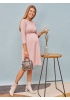 Платье 'Алиша' для беременных и кормящих; цвет: пудра