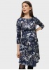 Платье 'Алиша' для беременных и кормящих; цвет: цветы/синий