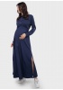 Платье 'Паула' для беременных и кормящих; цвет: т.деним