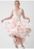 Платье 'Василиса' для беременных; цвет: белый/розовые цветы
