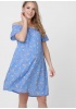 Платье 'Сара' для беременных; цвет: голубой/цветы