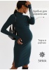 Платье утепл. 'Анисия' для беременных и кормящих; цвет: изумруд меланж