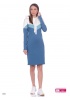 1-99505Е Платье для беременных и кормящих женщин, Сине-зеленый/молочный